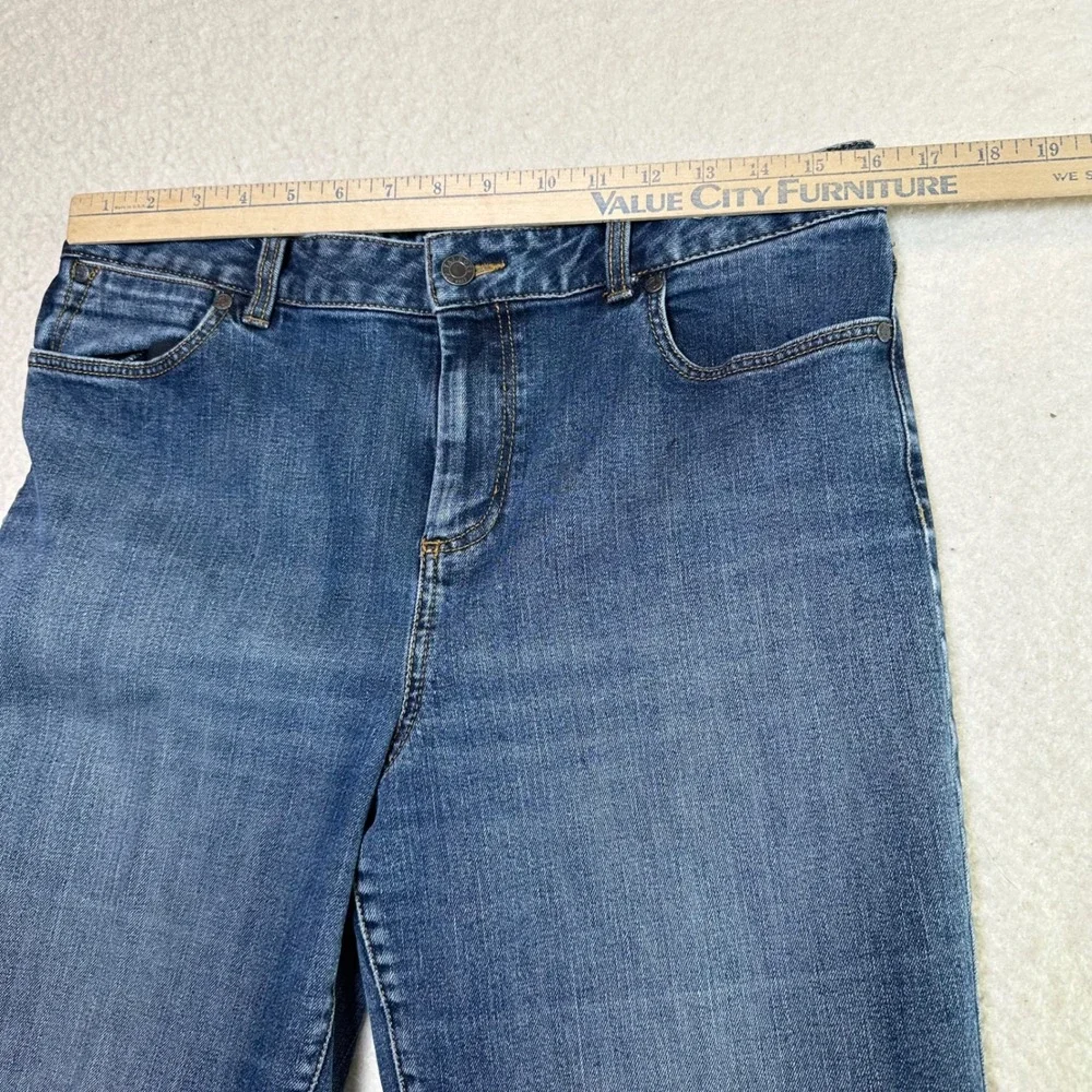 Talbots Womens Blue Straight Leg Jeans Medium Wash‎ Stretch Size 12 Denim Pants